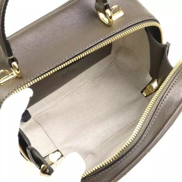 Auth GUCCI Handbag Shoulder Bag Khaki Brown Leather/Goldtone - 90062i - Picture 11 of 16